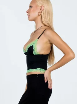 Princess Polly Dos Fitted Cami Top  Black Sale