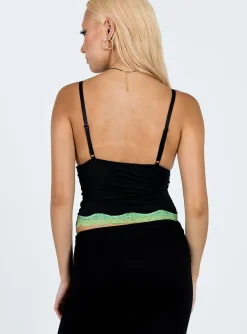 Princess Polly Dos Fitted Cami Top  Black Sale