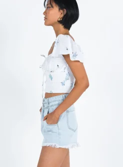 Princess Polly Doughty Shorts Light Wash  Denim Store