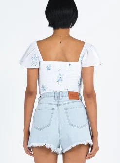 Princess Polly Doughty Shorts Light Wash  Denim Store