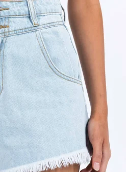 Princess Polly Doughty Shorts Light Wash  Denim Store