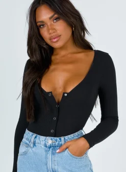 Princess Polly Downtown Drifter Bodysuit  Black Fashion