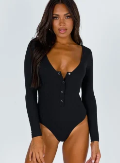 Princess Polly Downtown Drifter Bodysuit  Black Fashion