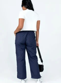 Princess Polly Downtown Parachute Pants  Navy Fashion