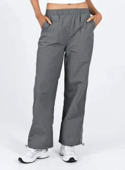 Princess Polly Downtown Parachute Pants  Slate Outlet