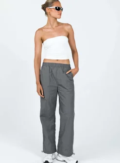 Princess Polly Downtown Parachute Pants  Slate Outlet
