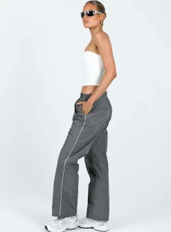 Princess Polly Downtown Parachute Pants  Slate Outlet