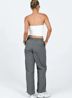 Princess Polly Downtown Parachute Pants  Slate Outlet