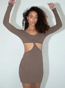 Princess Polly Drake Mini Dress  Brown Shop