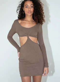 Princess Polly Drake Mini Dress  Brown Shop