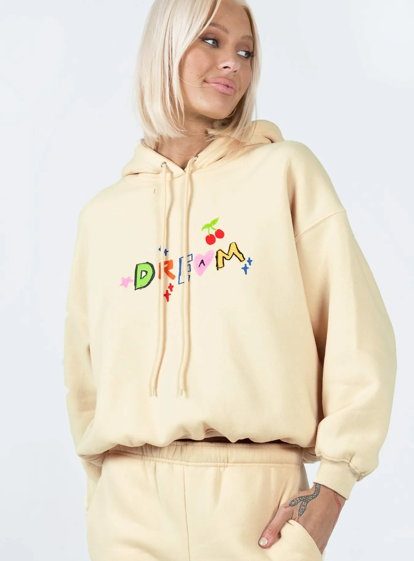 Princess Polly Dream A Little Dream Hoodie Beige Flash Sale