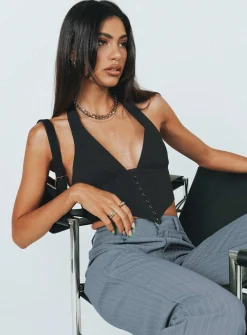 Princess Polly Dreaming Top  Black Outlet