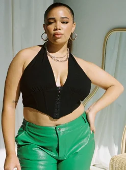Princess Polly Dreaming Topcurve   Black Flash Sale