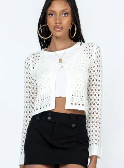 Princess Polly Dreya Cardigan  White Cheap
