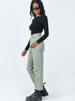 Princess Polly Dropouts Cargo Pants  Green Fashion