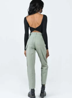Princess Polly Dropouts Cargo Pants  Green Fashion