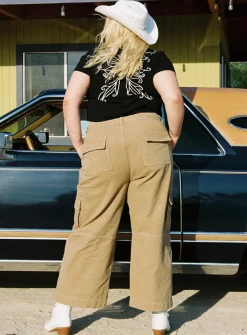 Princess Polly Dust Dancing Cargo Pant Curve Camel   Brown Best