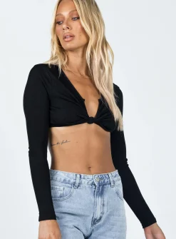 Princess Polly Dustin Long Sleeve Top  Black Online