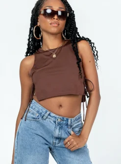 Princess Polly Dustyn Top  Brown Cheap