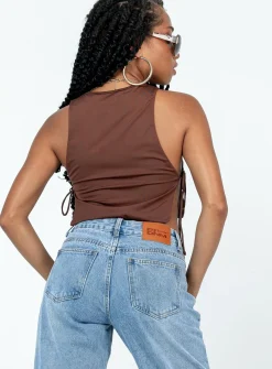 Princess Polly Dustyn Top  Brown Cheap