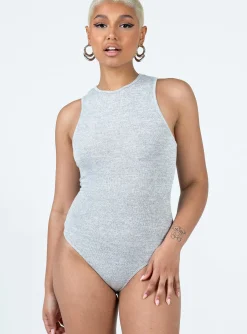 Princess Polly Duval Bodysuit Light Grey New