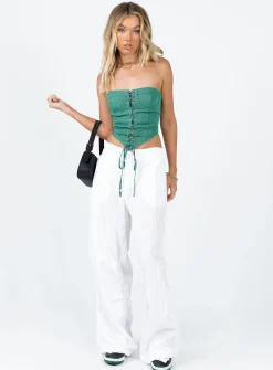 Princess Polly East Gate Corset Forest Green Outlet