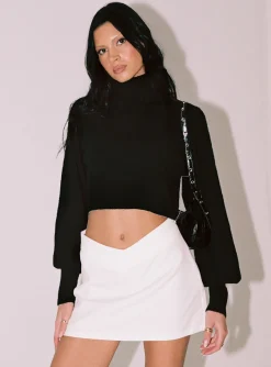 Princess Polly Easton V Front Mini Skirt  White New