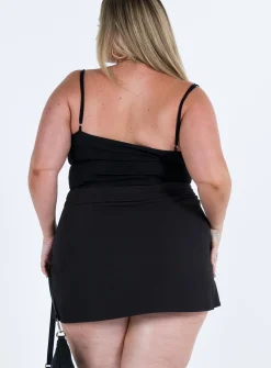 Princess Polly Easton V Front Mini Skirtcurve   Black Store