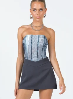 Princess Polly Easton V Front Mini Skirt  Slate Best Sale