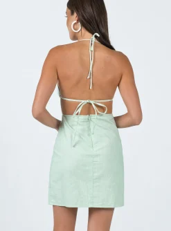 Princess Polly Edena Halter Mini Dress Green Fashion