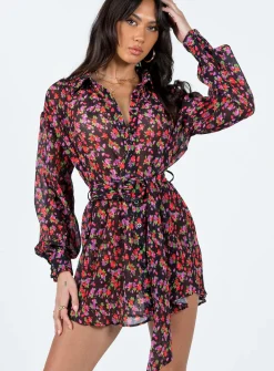 Princess Polly Edena Mini Dressfloral   Black Best