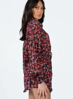 Princess Polly Edena Mini Dressfloral   Black Best