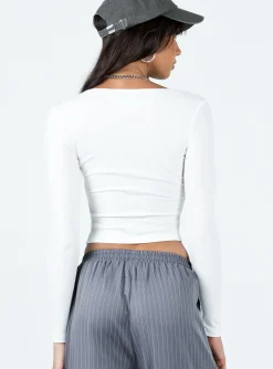 Princess Polly Edgely Top  White Outlet