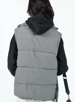 Princess Polly Edison Puffer Vest  Grey Store