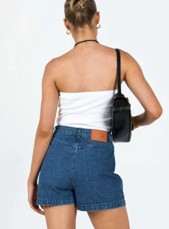 Princess Polly Edwina Skort Dark Wash Denim   Blue Denim Fashion