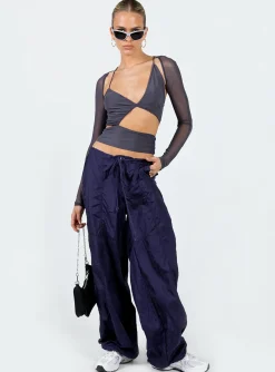Princess Polly Ekin Long Sleeve Top  Slate Clearance