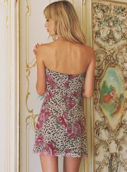 Princess Polly Elaina Strapless Mini Dress  Leopard Sale