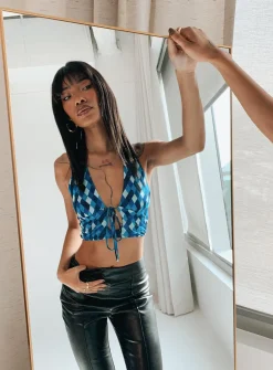 Princess Polly Elaine Top  Blue Fashion