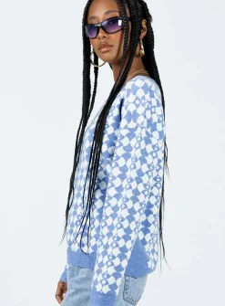 Princess Polly Elewa Geo Sweater  Blue / White Online