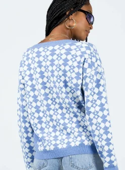 Princess Polly Elewa Geo Sweater  Blue / White Online