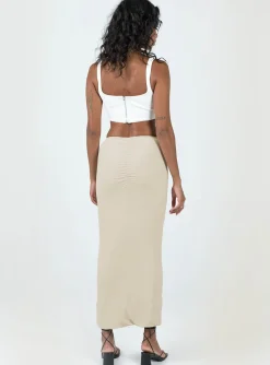 Princess Polly Elidy Maxi Skirt  Beige Hot