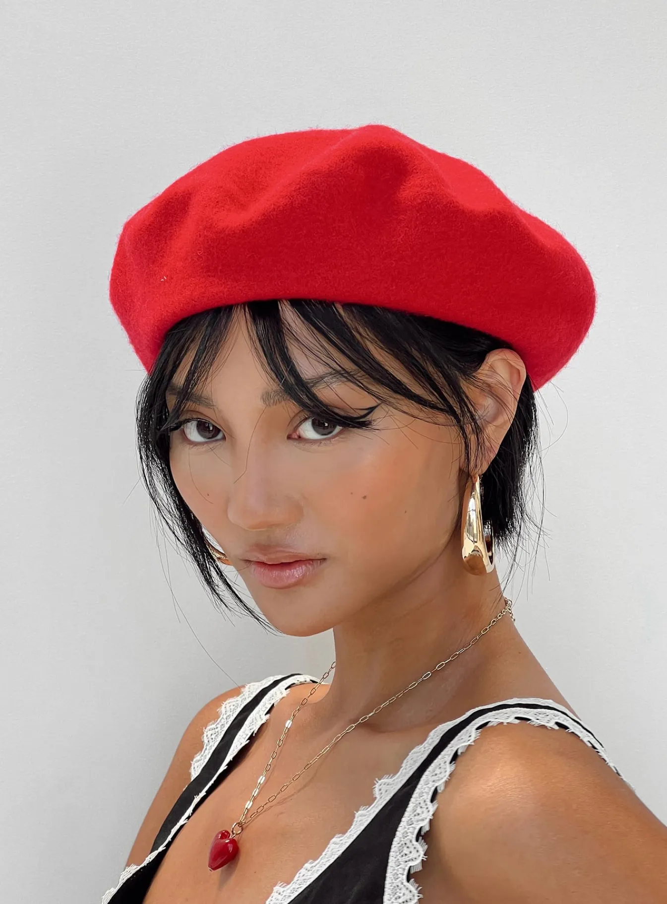 Princess Polly Elio Beret Red Hot