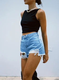 Princess Polly Elise Shorts   Denim Online
