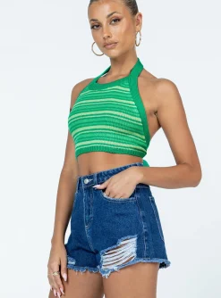 Princess Polly Elise Shorts Dark Wash  Denim Clearance