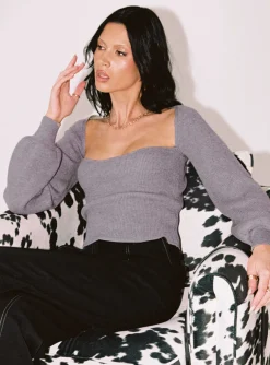 Princess Polly Eliza Sweater  Grey Fashion