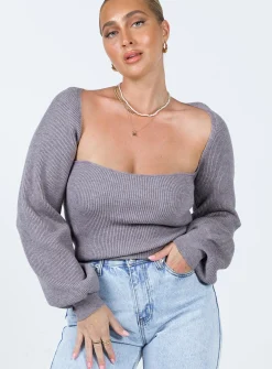 Princess Polly Eliza Sweater  Grey Fashion