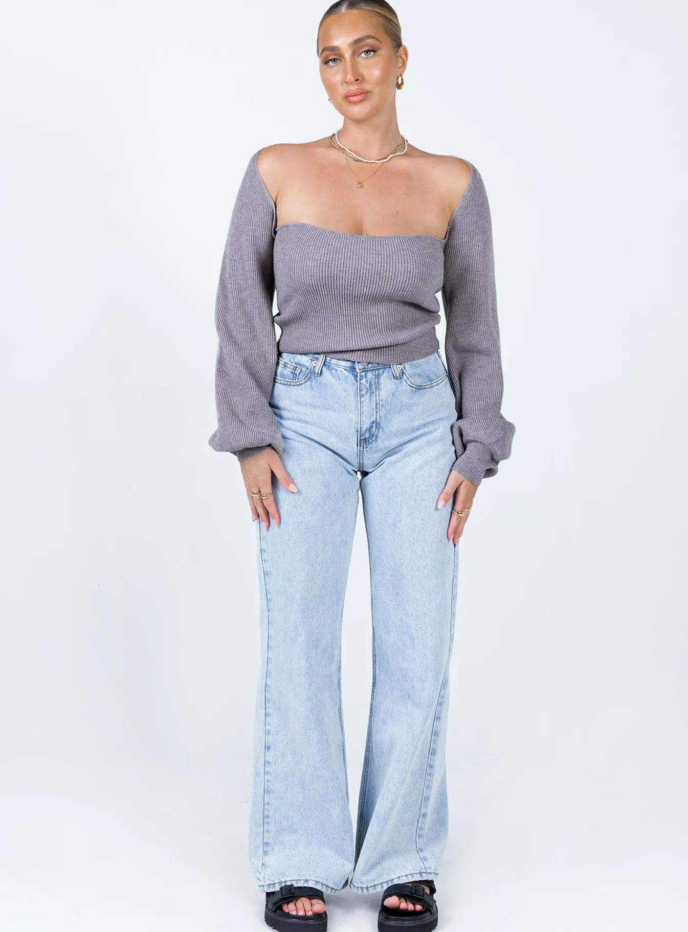 Princess Polly Eliza Sweater Grey Fashion