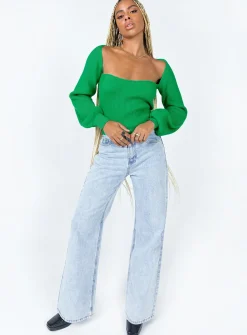 Princess Polly Eliza Sweater  Green Cheap
