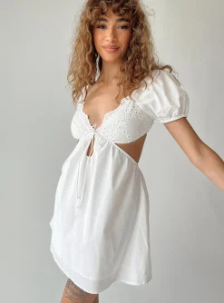 Princess Polly Elizer Mini Dress  White Flash Sale