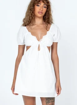 Princess Polly Elizer Mini Dress  White Flash Sale